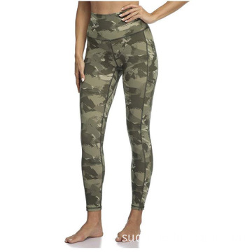 Women's Sport High Waist Yoga Pants Camouflage Print Summer  Solid Color Women Skinny Fitness Leggings